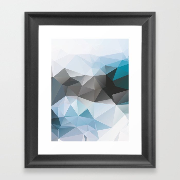 Blue Poly Framed Art Print