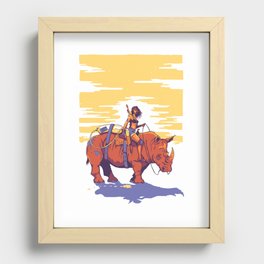 Rhino-Rider Recessed Framed Print