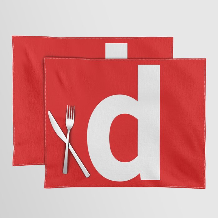letter D (White & Red) Placemat