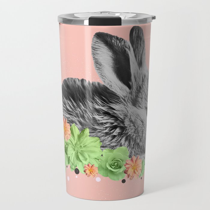 Floral Rabbit Travel Mug