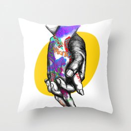 Hand and hand Throw Pillow