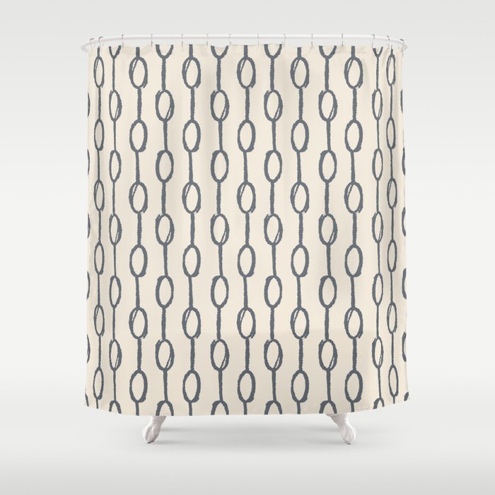 Pebble Dot Stripes Gray On Rose Petal Cream Shower Curtain By Followmeinstead