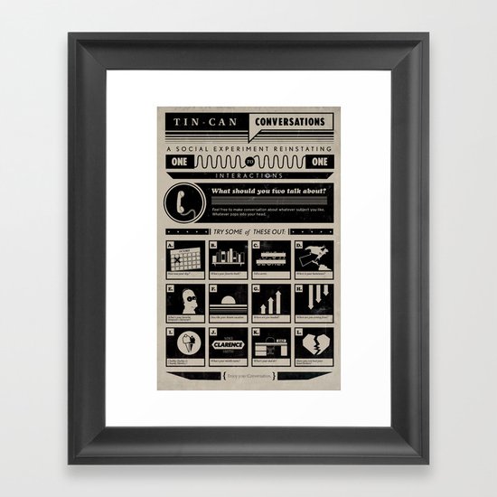 Tin Can Conversations Poster Framed Art Print