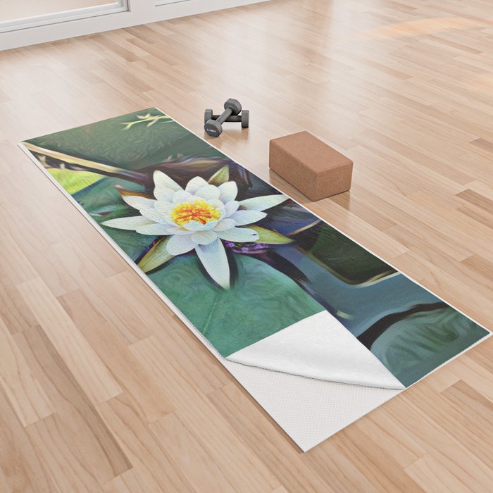 White Lotus Photograph Edit Yoga Towel