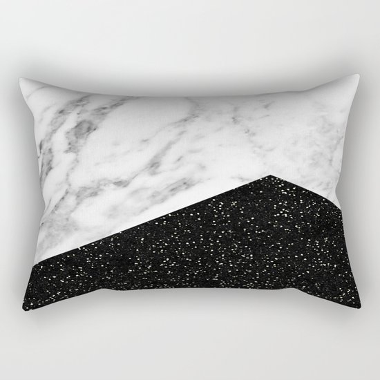 Ebony marble geo Rectangular Pillow