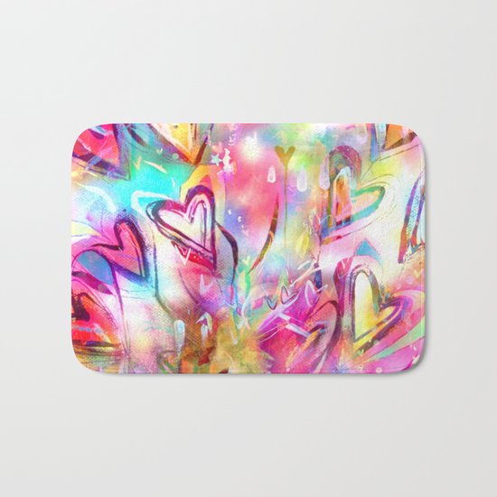 Bursting Hearts Bath Mat