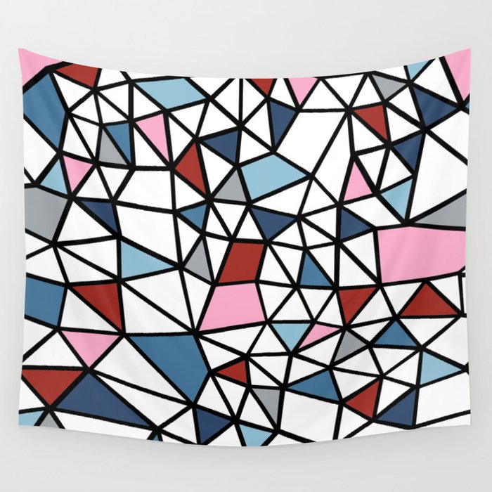 Segment Pink and Blue Wall Tapestry