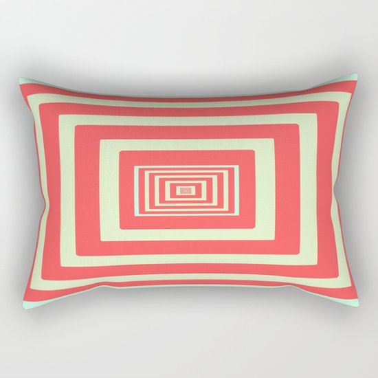 Coral and Light Blue Rectangular Pillow