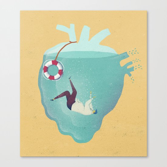 Drowning in love Canvas Print