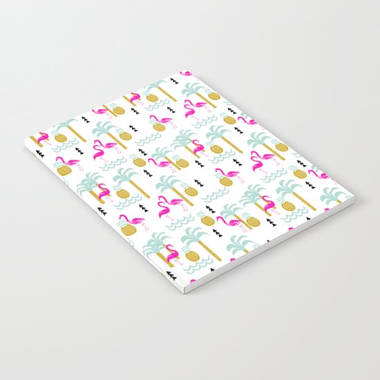 Tropical Summer flamingo bird pineapple nature trendy hipster minimal print children vacation desert Notebook
