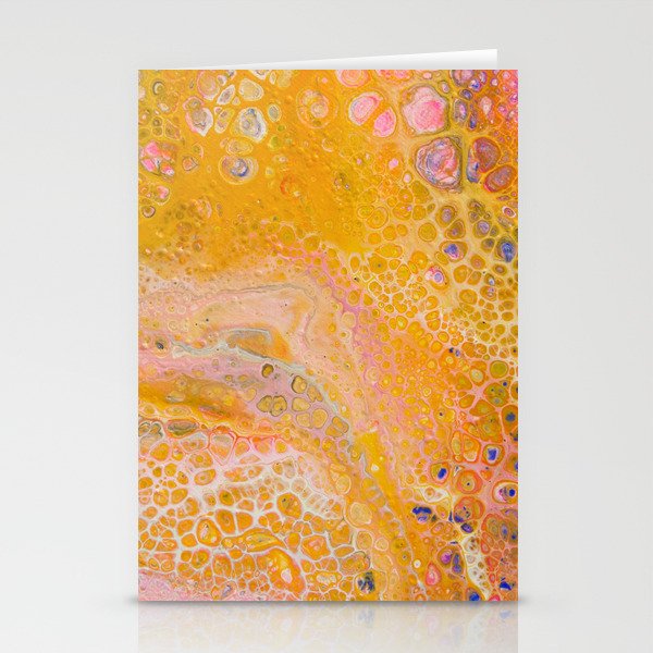 Abstract Painting With Warm Colors Yellow Orange And Pink