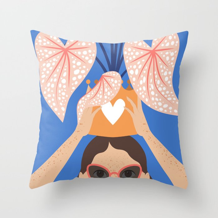 Plant Girl #6 Throw Pillow