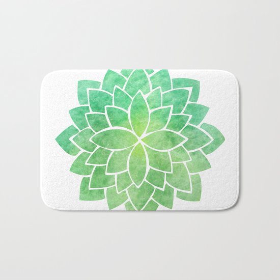 Green Grass Mandala Bath Mat