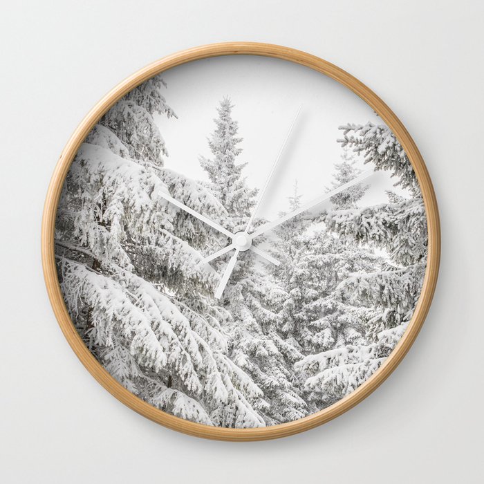 Snowy Forest Art Wall Clock