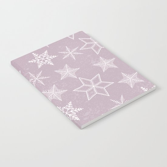 Snowflakes on pink background Notebook