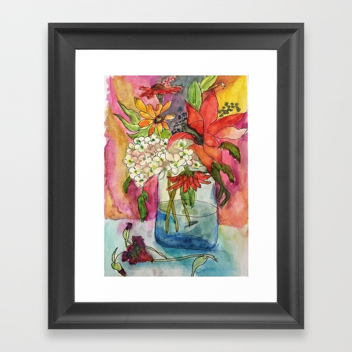 Fall Flower Bouquet Framed Art Print