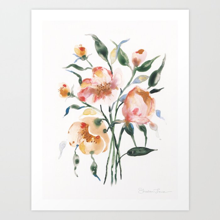 Loose Floral on Yupo Art Print