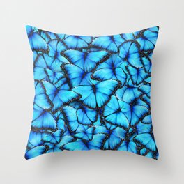 Peace of the Blue Butterfly Throw Pillow