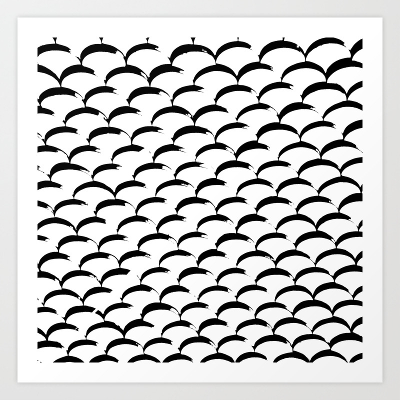 Inked Fish Scales Art Print By Raylie Society6 From line drawing to finished painting. society6