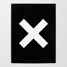 Multiplication Sign (White & Black) Poster