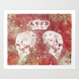Blood Queendom (spray paint graffiti art, crown with skulls) Art Print