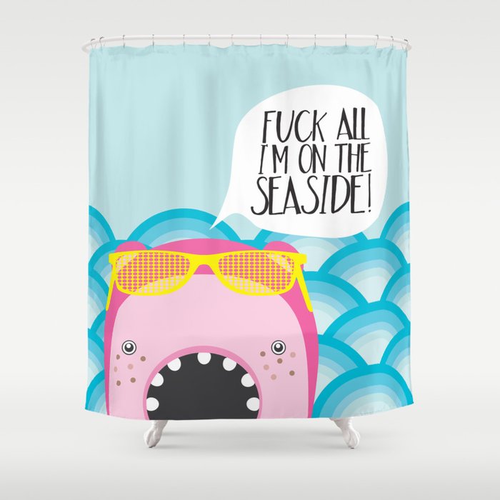 All I M On The Seaside Shower Curtain By Mjuiko Society6 All I M On The Seaside Shower Curtain