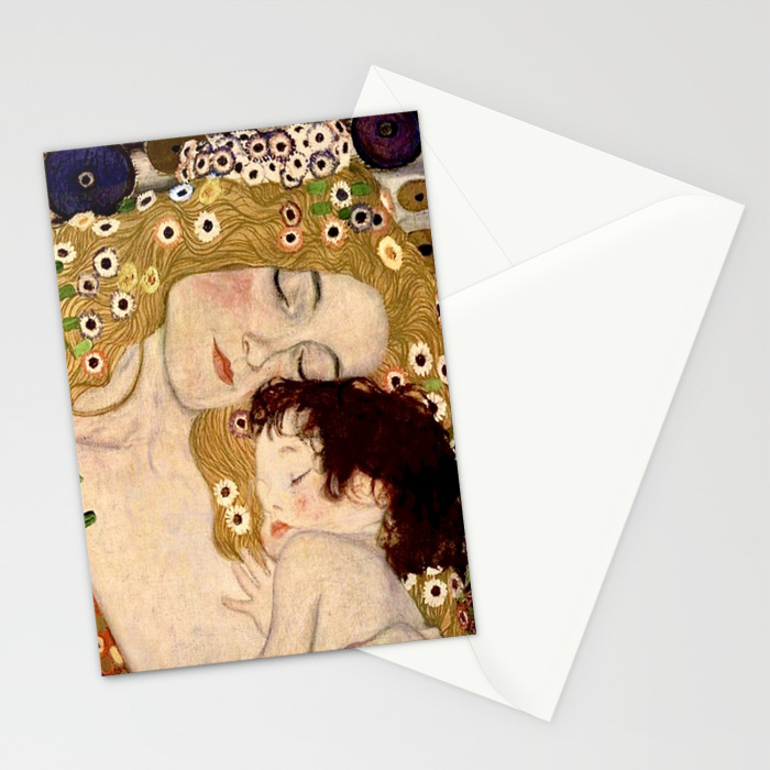 New Year Solstice Mother and Child paper goods Klimt Gaia note card Christmas stationary art card Peace Love