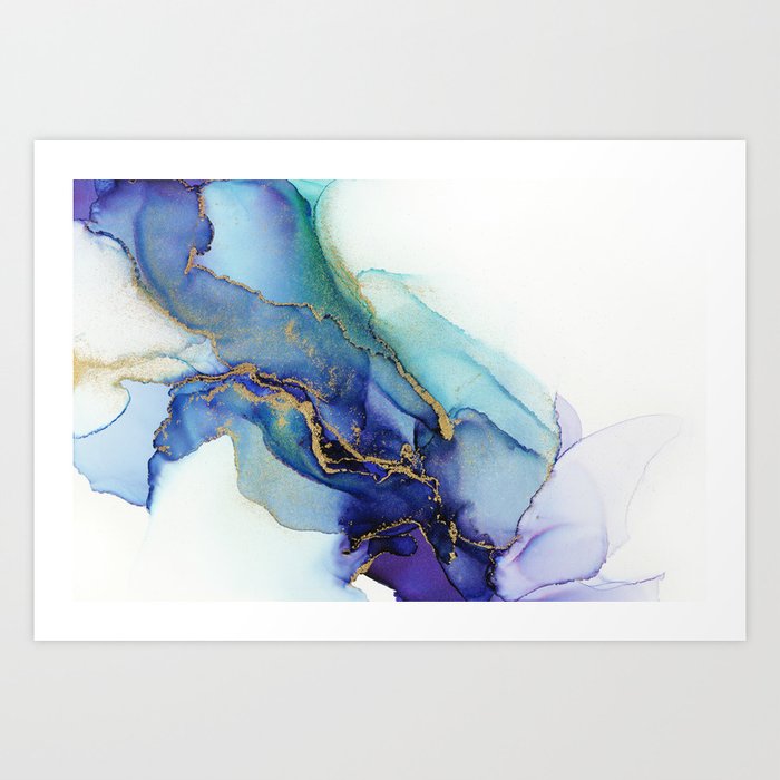 Electric Waves Violet Turquoise - Part 1 Art Print