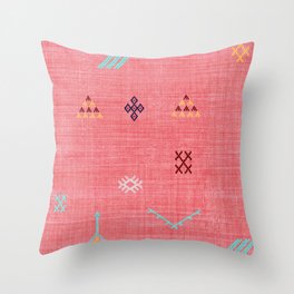 Cactus Silk Pattern in Pink Throw Pillow