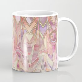 Glowing Coral and Amethyst Art Deco Pattern Mug