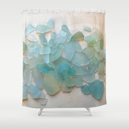 Ocean Hue Sea Glass Shower Curtain