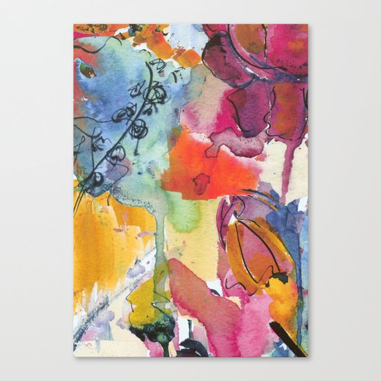 Abstract floral watercolour Canvas Print