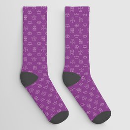 Fuschia Crowns Socks