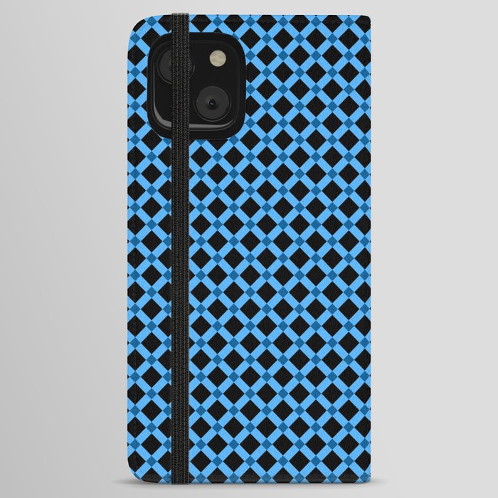 Blue Gingham - 17 iPhone Wallet Case