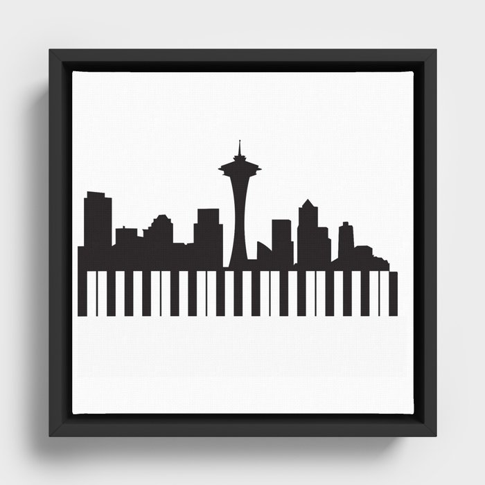 Seattle Music Framed Canvas