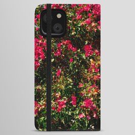 Vintage Flower Festival | Pink Flowers in Bush | Nature & Travel Photography iPhone Wallet Case