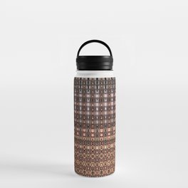 Checkered Brown Tones Abstract Water Bottle