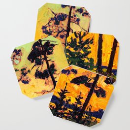 Tom Thomson - Pine Trees at Sunset  - Canada, Canadian Oil Painting - Group of Seven Coaster