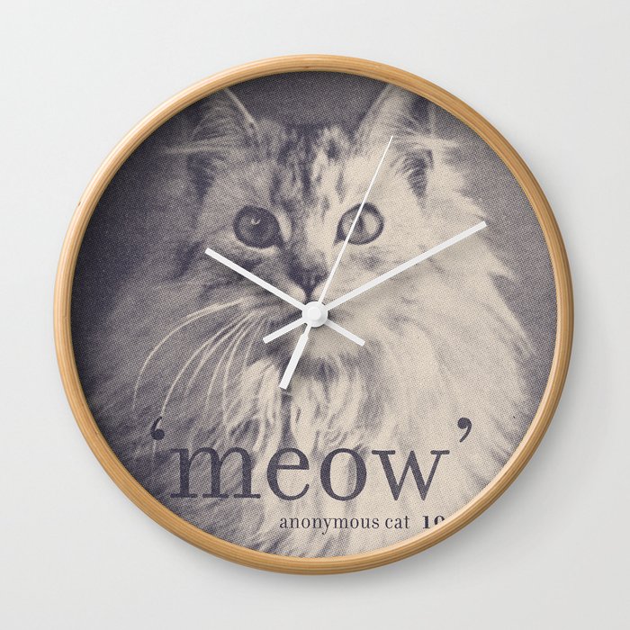 Famous Quotes #2 (anonymous cat, 1952) Wall Clock