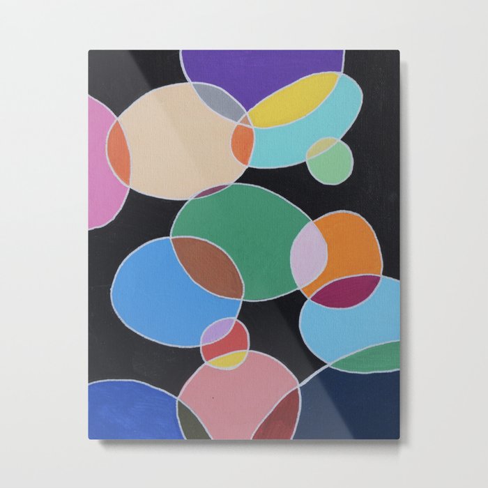 Abstract Colorful Circles Overlapping  Metal Print