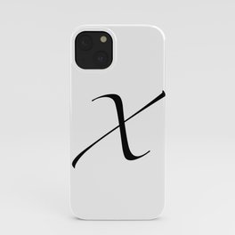 The Letter 'X' (Black Text with White Background) iPhone Case