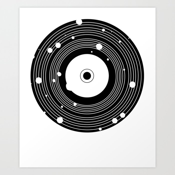 Retro Vinyl T Shirt Bullet Holes Vintage Records Art Print By Savvysoda Society6