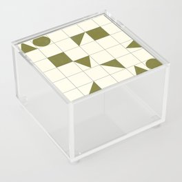 geo shapes-olive Acrylic Box