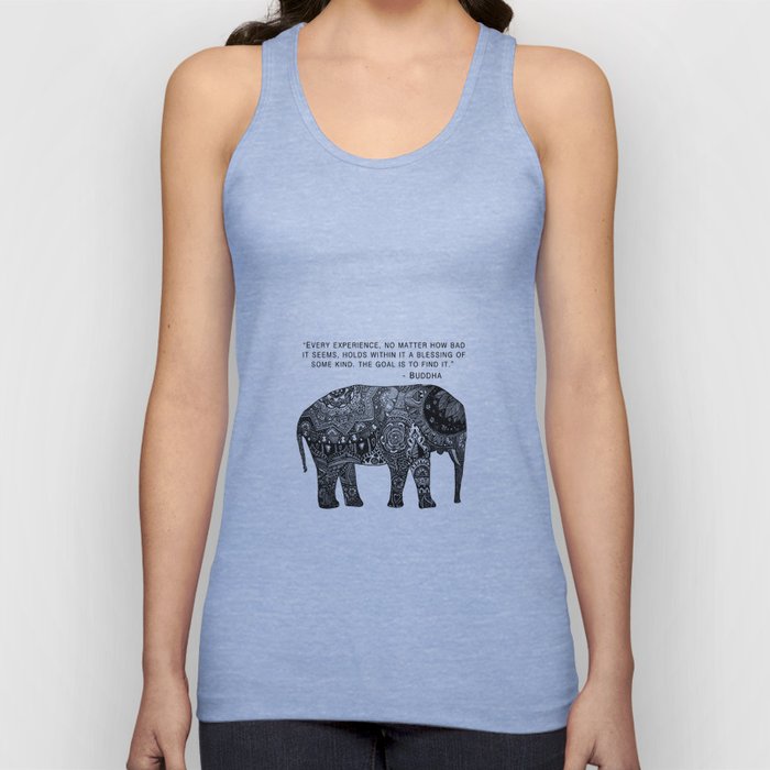 Buddha Quote with Henna Elephant Tank Top