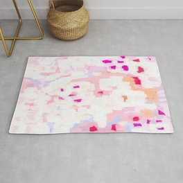 Netta - abstract painting pink pastel bright happy modern home office dorm college decor Rug