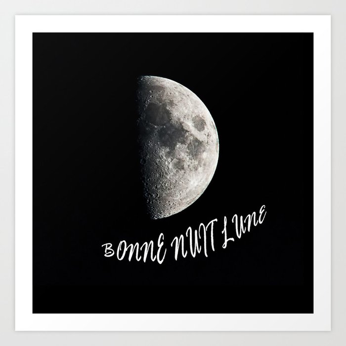 Bonne Nuit Lune Art Print