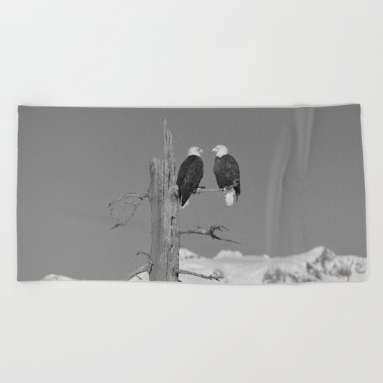 Perched With A View Duo - B & W Beach Towel