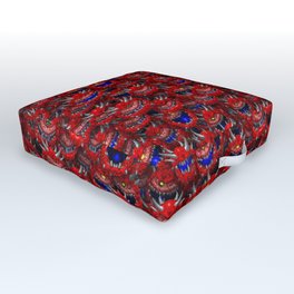Cacodemons from classic Doom Outdoor Floor Cushion | Retro, Red, Pattern, Graphicdesign, Enemy, Curated, Game, Oldscool, Demon, Monster 