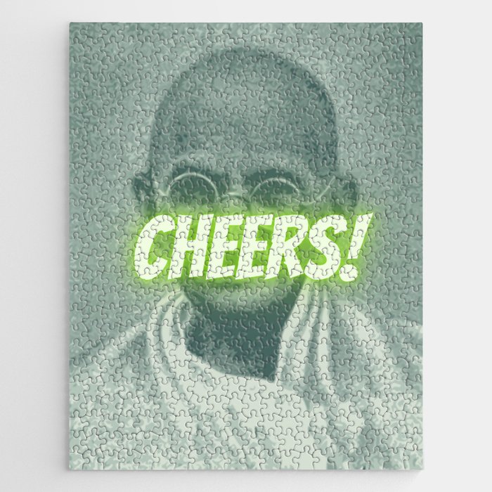Cheers Gandhi Portrait Peace Illustration Jigsaw Puzzle