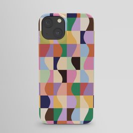 Retro Colorful Wavy Checkerboard iPhone Case